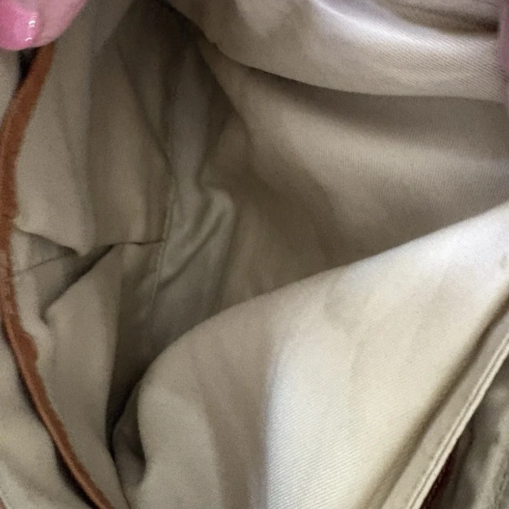 Lucky Brand Patchwork Tan Leather Convertible Crossbody Hippy Boho 90's